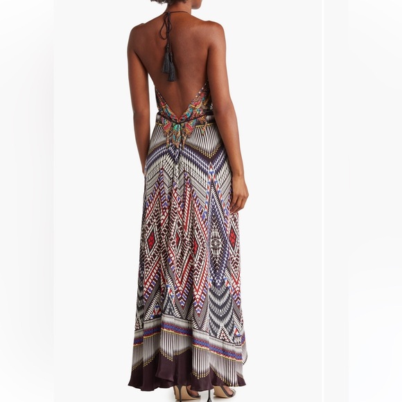 🌟 Shahida Parides Convertible Maxi Dress | OS | Bold Geometric Print | Like New - Picture 3 of 4